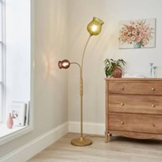 Peony Adjustable Mother and Child Floor Lamp - Gold