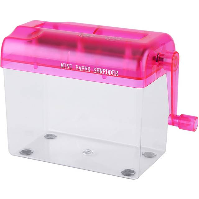 A6 Portable Mini Manual Paper Cut Shredder for Office Home School(pink) blue