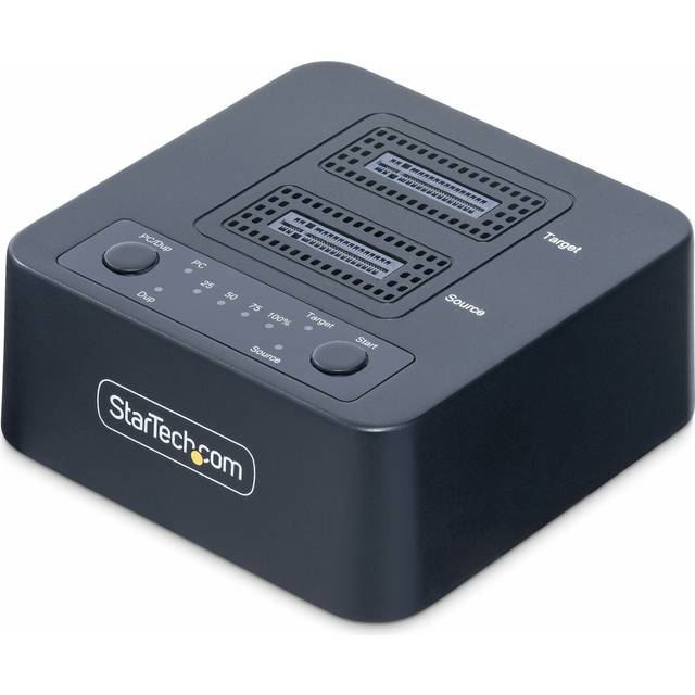 StarTech.com 1:1 M.2 NVMe Drive Duplicator, Standalone M.2 SSD Cloner/Copier up to 90GBpm, USB 3.2 20Gbps M.2 Dual-Bay Drive Dock, USB-C/A Cables Included