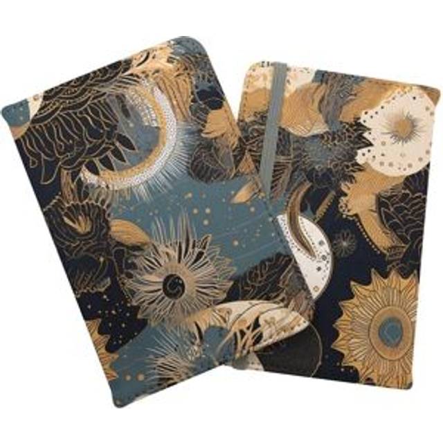 Abstract Blue Gold Moon Sun Passport Cover - Yellow - One Size