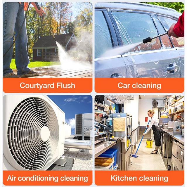 Cordless Power Washer 60Bar 300W High Power Washer with Toolbox UK plug with toolbox black