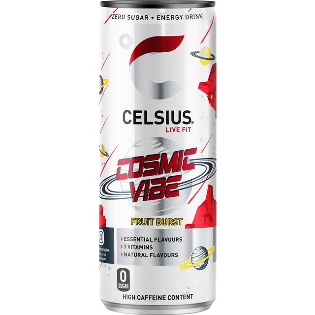 Celsius Sparkling Energy Drink Cosmic Vibe with Zero Sugar 355ml,12 Pk