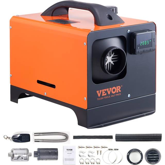 VEVOR Bärbar dieselvärmare 12 V 5-8 kW dieselvärmare 0,16-0,62 L/h 8–36 ℃ justerbar 20–25 m² LCD-kontroll och fjärrkontroll 5 L tank för Auto RV utan installation