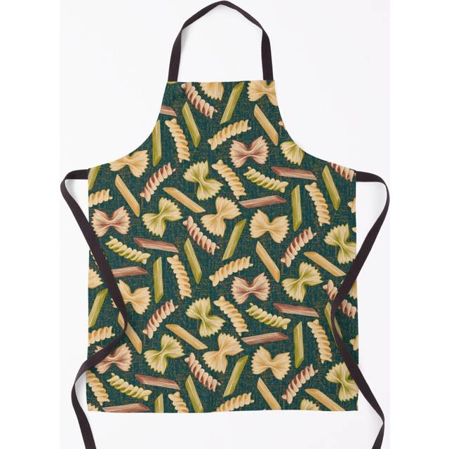 Pasta Party - noodle pattern on dark Grill Aprons for Kitchen BBQ Chef