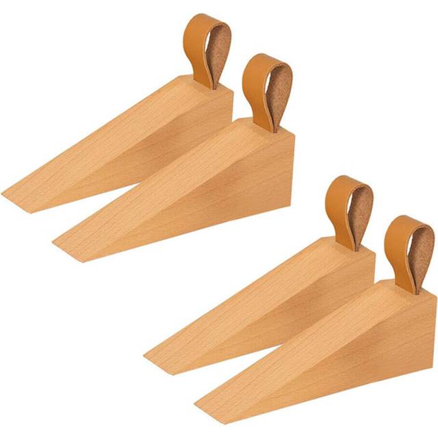 Wooden Door Stopper, Solid Wood Non- Door Wedges, Sturdy and Durable Door Stop Wedge, Security Door Stopper