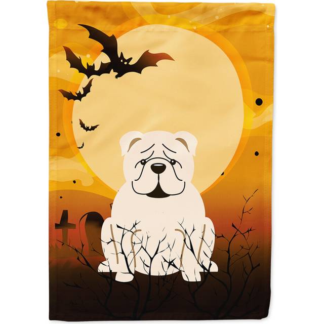 Caroline's Treasures BB4389CHF Halloween English Bulldog White Canvas House Size Flag  Large  Multicolor