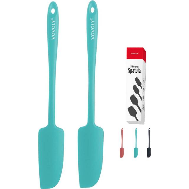 2-Pack Vovoly Silicone Jar Spatulas  Small Seamless Design Rubber Scra