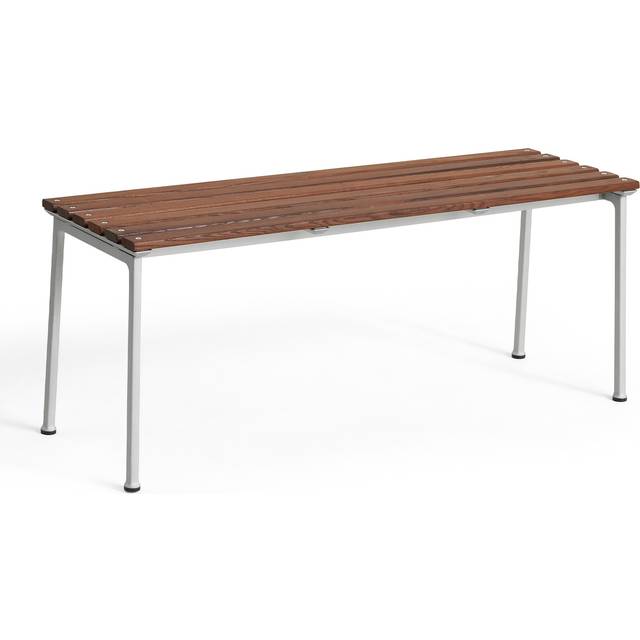 HAY - Traverse Bench 114 - Trädgårdsbänk - Heat Treated Oiled Ash / Aluminium - W114 x D37.5 x H46 cm