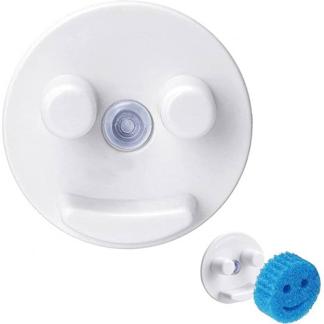 (a-2PCS) Sink Sponge Rack Drain Storage Shelf Plastic Kitchen Sponge Rag Organizer Holder Suction Cup Installation Storage Rack Wall Hook