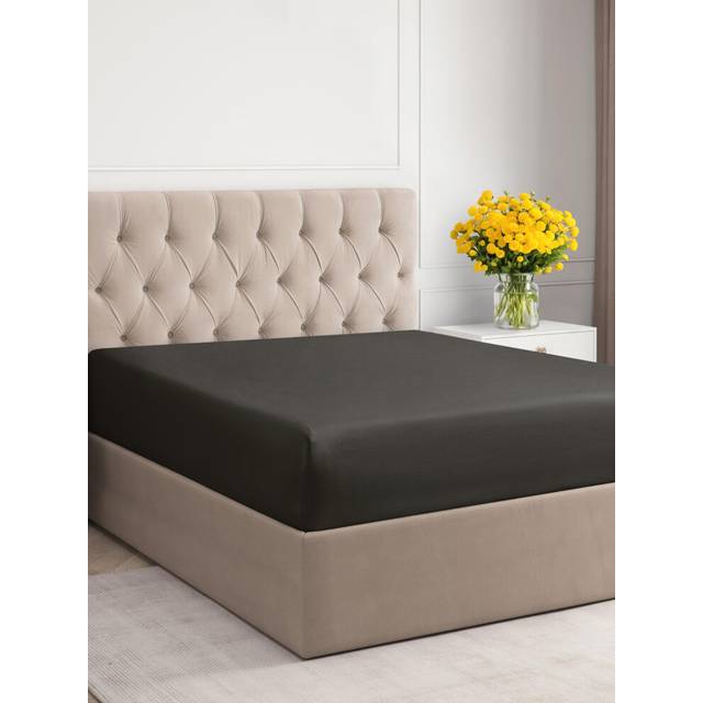 Queen Size Fitted Bed Sheet - Hotel Luxury Single Fitted Sheet Only - Fits Mattress Up to 16 - Extra Soft  Wrinkle Free  Breathable & Cooling - Bottom