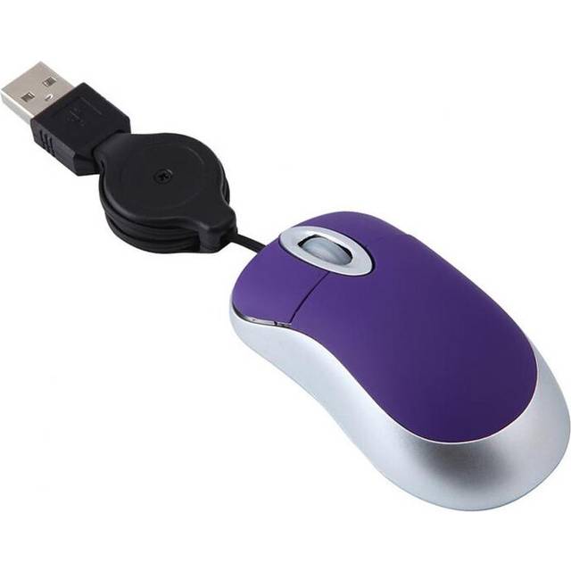(PURPLE) New Cute Girl Creative Computer Mice Telescopic 3 Keys 1600DPI Laptop USB Retractable Cable Optical Mini Wired Mouse
