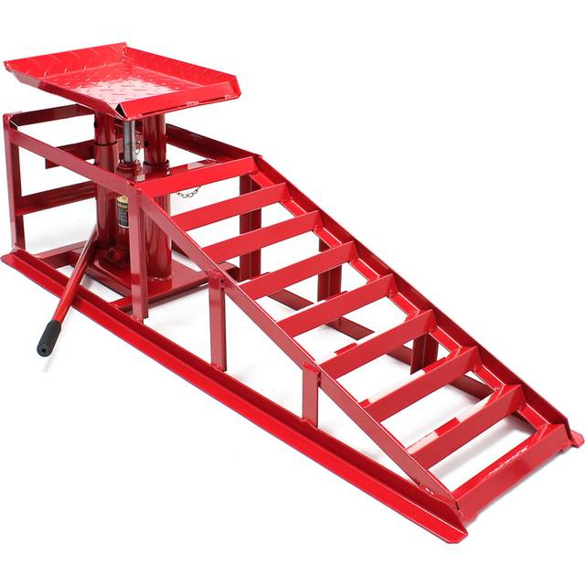 Bilramp med hydraulisk domkraft 2000 kg lastramp höjdjusterbar däckbredd upp till 225mm