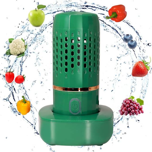 (green) Fruit and Vegetable Washing Machine,  Fruit Vegetable Purifier with OH-ion Purification Technology, Portable Fruit Cleaner Device
