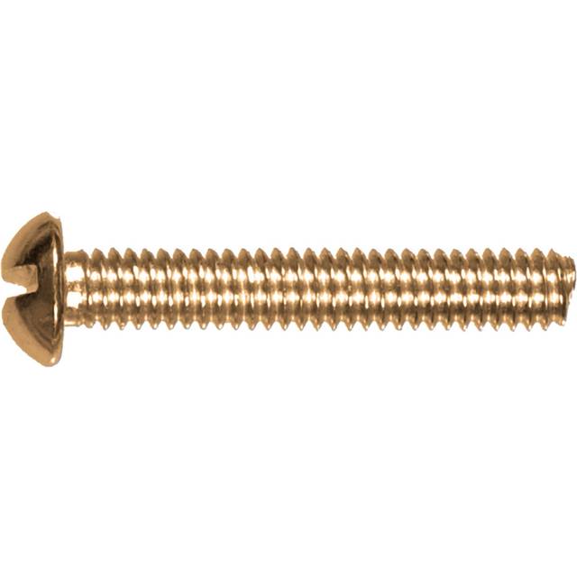The Hillman Group 45282 6-32 x 3-Inch Round Head Slotted Machine Screw  Brass  20-Pack
