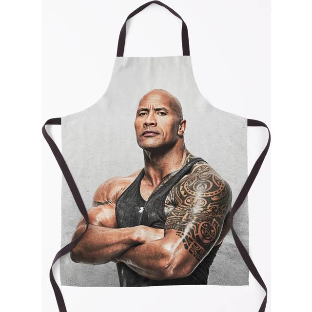 Wallpaper DwayneJohnson Art Grill Aprons for Kitchen BBQ Chef