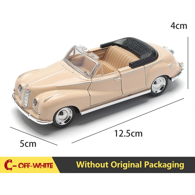 ((BM)C.White) 1:32 Alloy Diecast Mustang GT Classic Vintage Car Model Pull Back Car Miniature Vehicle Replica For