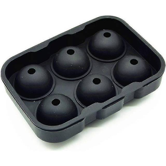 (As show, One size) Large Ice Cube 6 Ball Maker Mold Sphere Tray Silicone Mould Whiskey Bar
