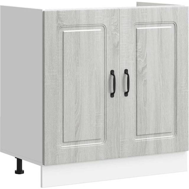 vidaXL Sink Base Cabinet Kalmar Grey Sonoma 80x46x81.5 cm Engineered Wood