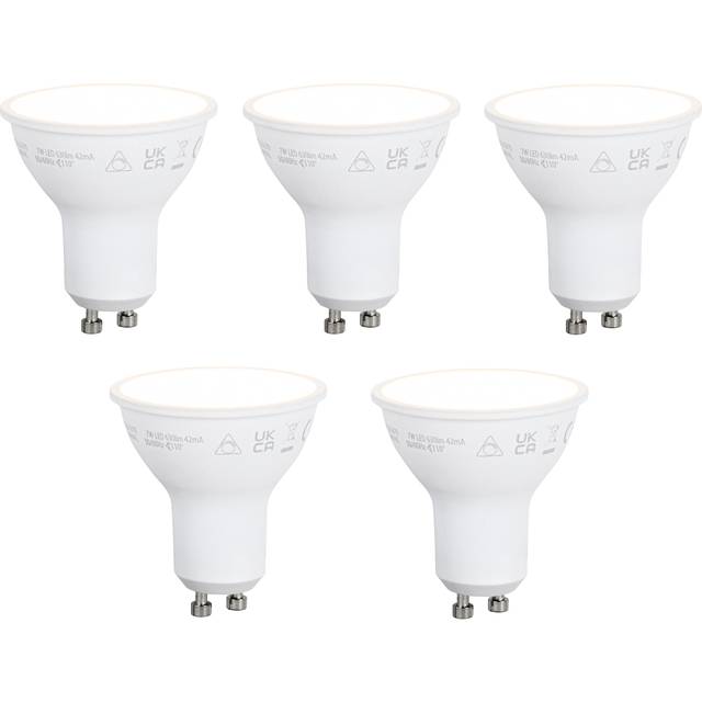 Set med 5 smarta GU10 50mm dimbara LED-lampor Opal 7W 630 lm 2700K