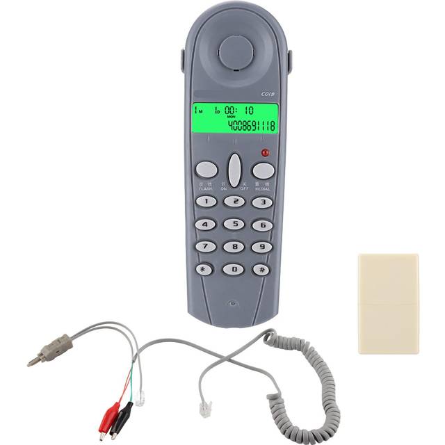 C019 Wired Telephone Phone Line Tester Lineman Butt Test Check Connector Cable Tool Blue Grey
