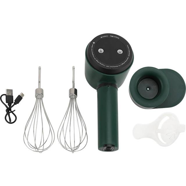 Cordless Electric Hand Mixer with 2 Whisk 1200mAh USB Rechargeable Handheld Stainless Steel L