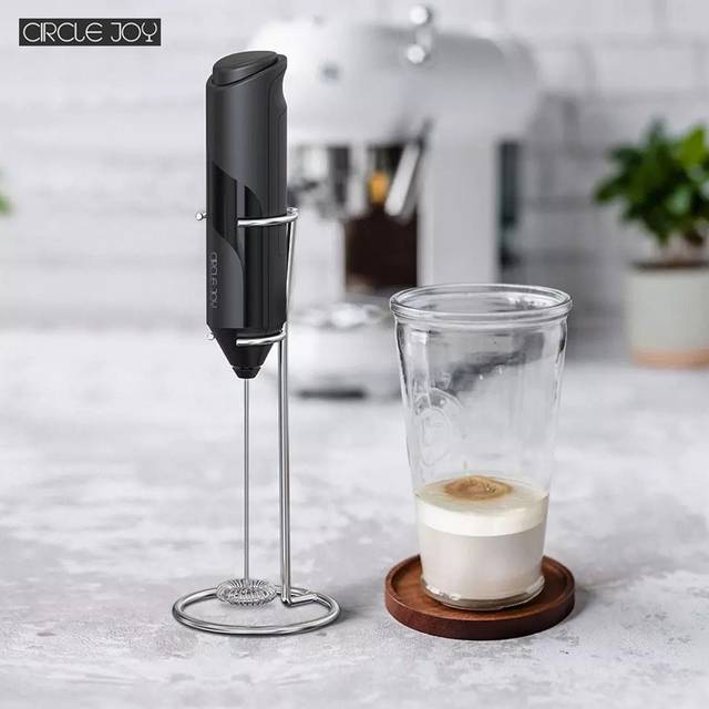 Xiaomi Circle Joy Milk Frother Handheld Mixer Foamer Coffee Maker Egg Beater Chocolate/Cappuccino Stirrer Mini Portable Blender Kitchen Whisk Tool black