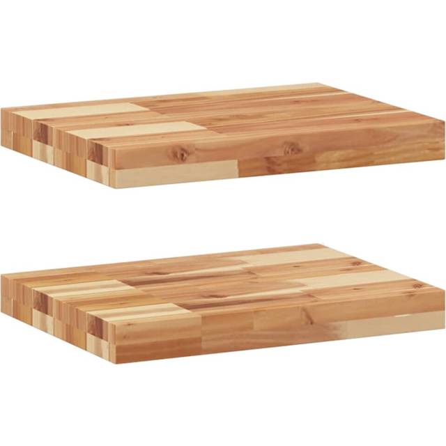 vidaXL Svävande hyllor 2 st 40x30x4 cm behandlat massivt akaciaträ