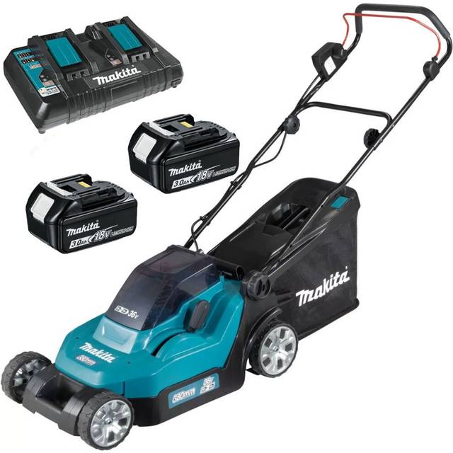 DLM382 18v / 36v lxt Cordless Lithium Battery Lawn Mower 2 x 3.0ah - Makita