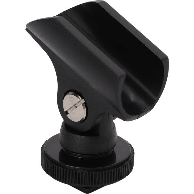1.95cm Microphone Clip Holder Plastic Mic Clip Stand with Hot Shoe and 1/4 Inch Screw Hole for DSLR