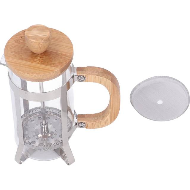 French Press Pot Heat Resistant French Press Tea Maker with Stainless Steel Filter and Bamboo 350ML