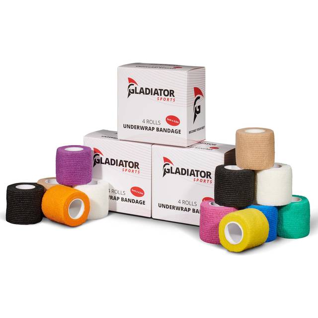 Gladiator Sports Underwrap Bandage - 12 Rolls - Yellow