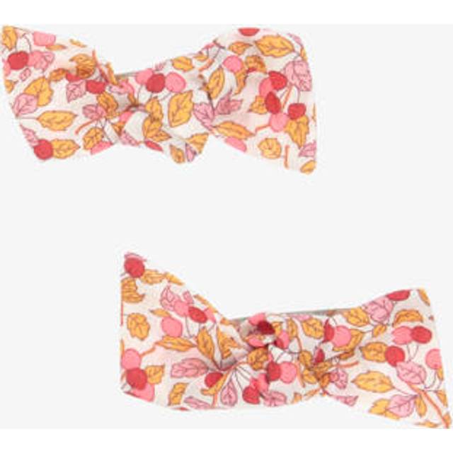 Il Gufo Girls Pink Cherry Bow Hair Clips (2 Pack) - One Size