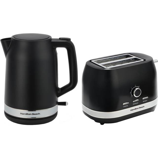 Hamilton Beach Ella Collection 1.7L Kettle and 2 Slice Toaster Set - Black