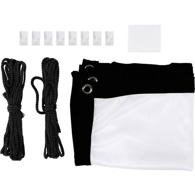 16:9 Thicken Portable Non Crease Soft White Polyester Projector Curtain Projection Screen(40in )