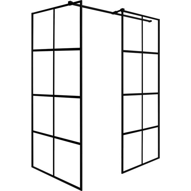 Duschvägg Claridad 8 mm 100x80 cm Svart Matt
