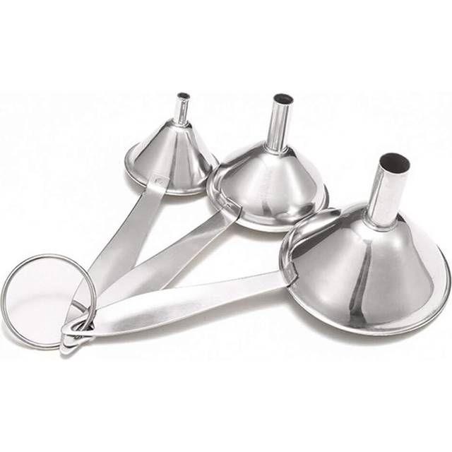 Stainless Steel Funnel Set, 3Pcs Stainless Steel Small Funnels, Stackable Small Funnel with Handle Funnel, Kitchen Filling Tool