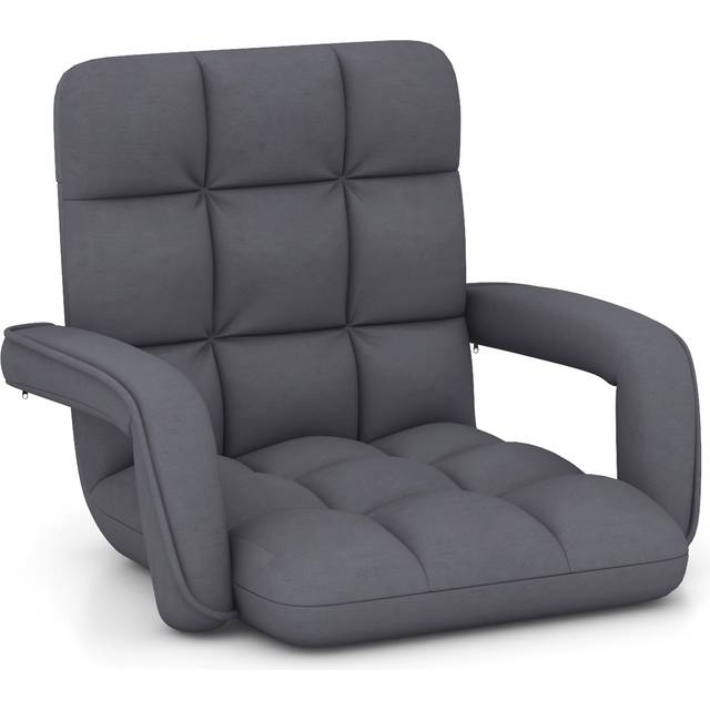Floor Gaming Chair for Adults with Back Support and Adjustable 6-Position-Grey