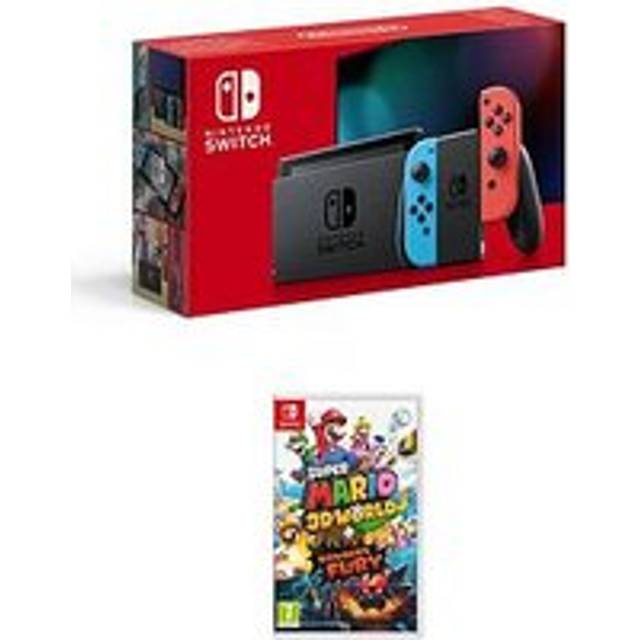 Nintendo Switch Neon Console With Super Mario 3D World + Bowser&Rsquo;S Fury - Neon Red/Blue