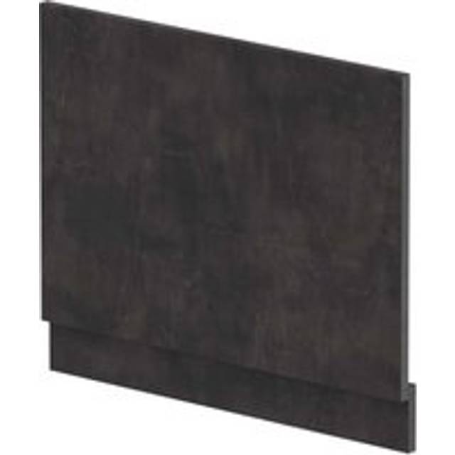 Nuie Bath End Panel with Plinth | Matt Metallic Slate | MDF | 700mm