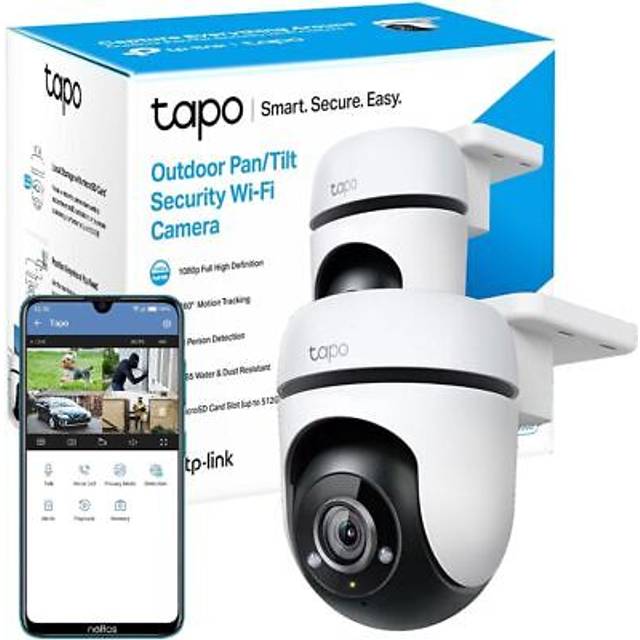 Tp-link tapo 1080p full hd outdoor pan/tilt security wi-fi camera, 360° smart