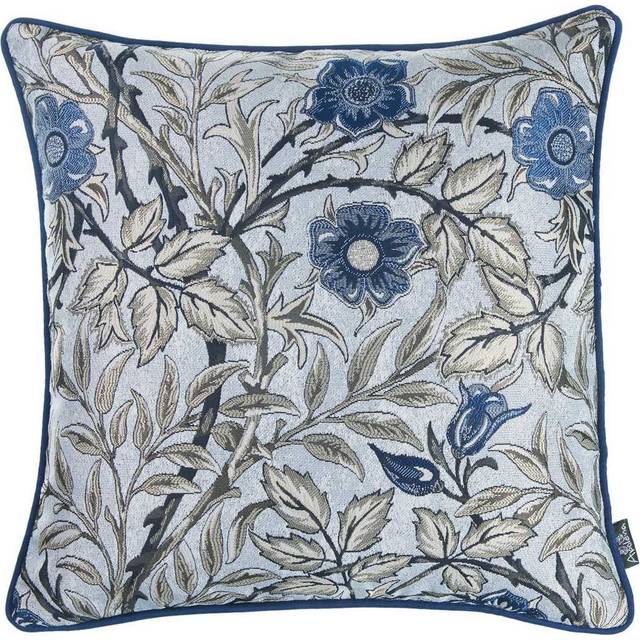 Pillows HomeRoots Multi Polyester 17x 17 Blue Jacquard Leaf Decorative Throw cover