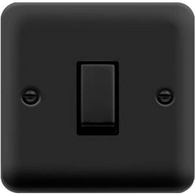 Curved Matt Black 10A 1 Gang 2 Way Ingot Light Switch - One Size