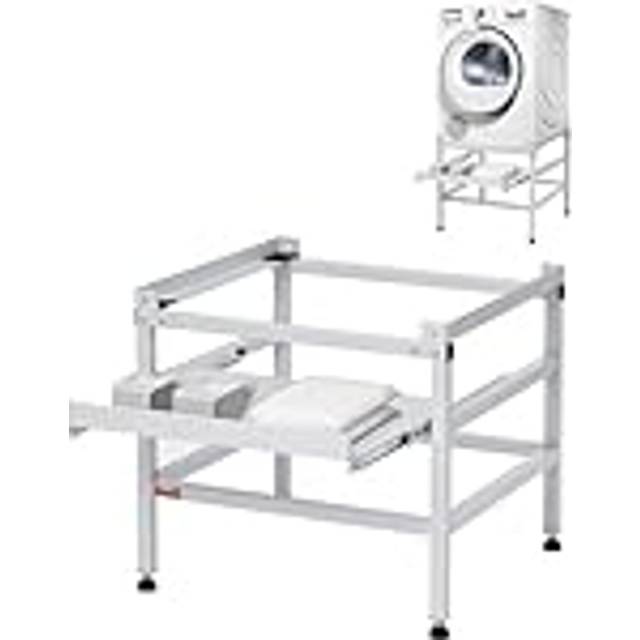 VEVOR Tvättmaskinsstativ stativ för tvättmaskin torktumlare 640 x 635 x 615 mm max lastkapacitet 136 kg, piedestal för tvättmaskin torktumlare med lyftbricka
