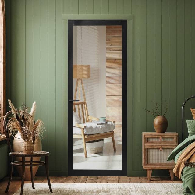 Liberty Doors Black Internal Fully Finished 1 Light Clear Glass Industrial Studio Door (124151) Size (Height x Width x Thickness): 1981x762x35mm (78&a