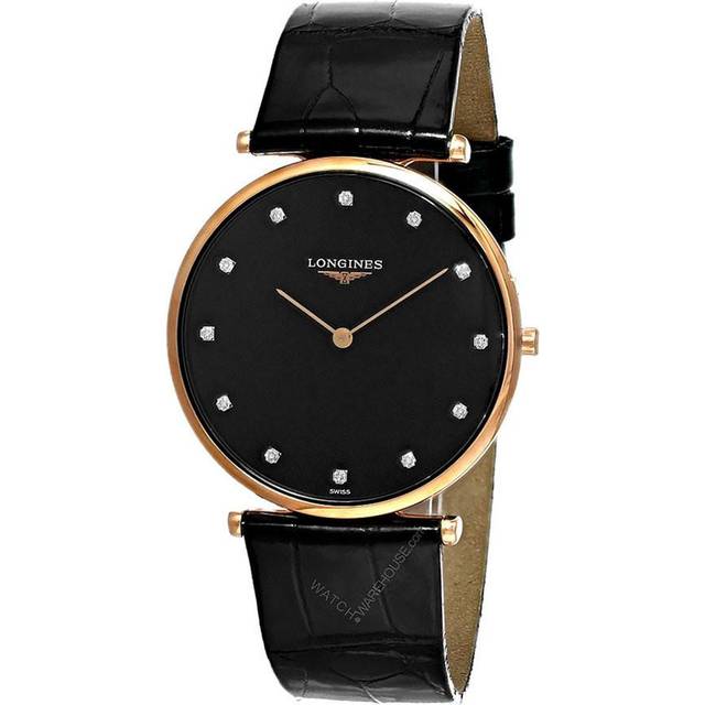 LONGINES La Grande Classique 36MM 12 Diamond Unisex Watch L47551572 / L4755157B - Black - 36 mm