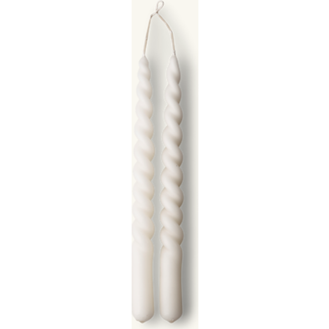 Twisted candles 28 cm - Paraffin wax. 28 x 2.2 cm. 2 pcs. - Off White - Søstrene Grene
