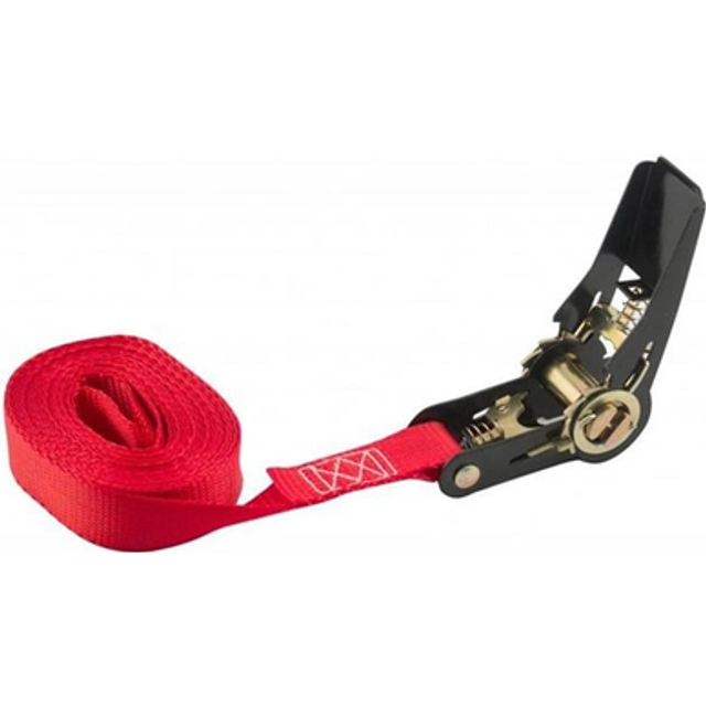 "Erickson 01401 Red 1"""""""" x 15' Motorcycle/ATV Ratchet Lashing Tie-Down Strap"