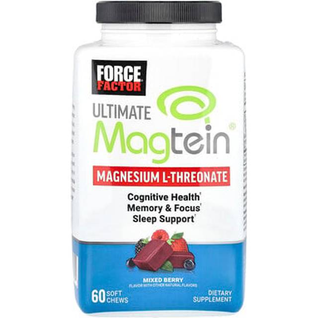 Force Factor  Ultimate Magtein®  Magnesium L-Threonate  Mixed Berry  60 Soft Chews