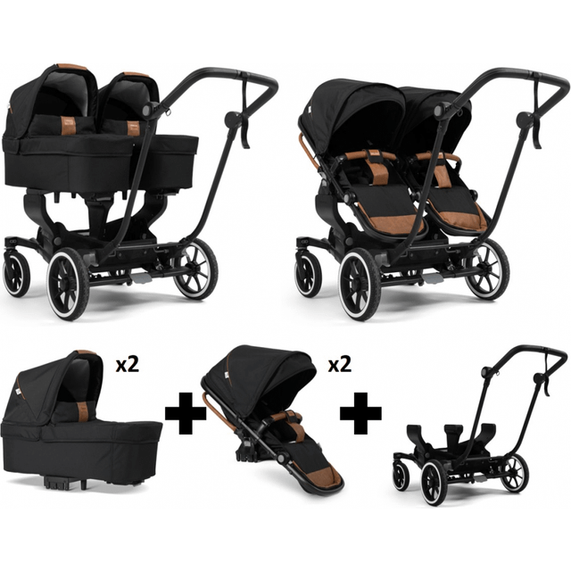 Emmaljunga NXT Twin Travel System - Black/Outdoor Black