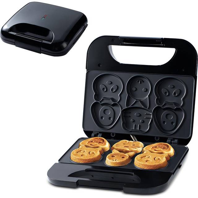 Animal Mini Waffle Maker Make 6 Different Cat Dog Shaped Pancakes Electric Non-stick Waffler Iron US Plug black